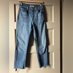 Levi’s Wedgie Straight Jean with Raw Hem | Medium Blue | 27